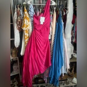 Vici Fuchsia One-Shoulder Maxi Dress